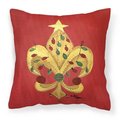 Carolines Treasures Carolines Treasures 8185PW1414 Christmas Fleur De Lis Tree with lights Fabric Decorative Pillow; 14 x 3 x 14 in. 8185PW1414